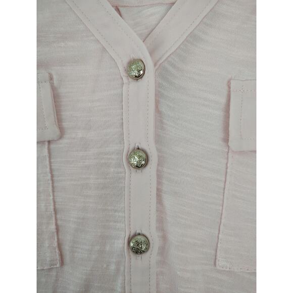 Black White Size Large Women Pockets Keyhole Tab Sleeve Hi Lo - Picture 4 of 8